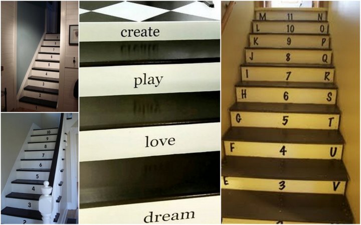 Letters and Numbers on Stairs
