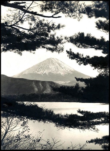 MT. FUJI THROUGH PINE BOUGHS in OLD JAPAN