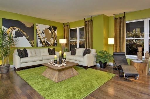 Green Living Room Design Trend 2010