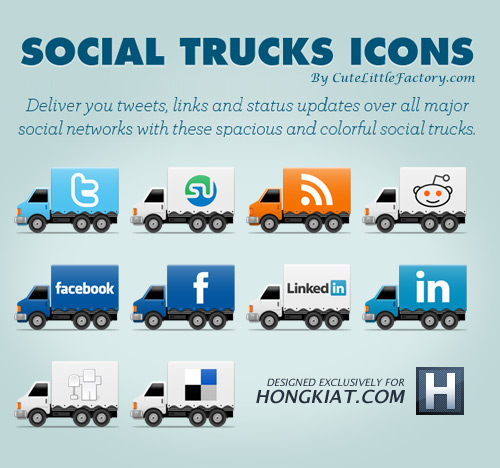 Freebie Release: Social Truck Icon Set