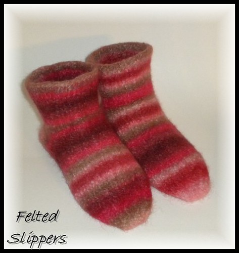 M's slippers felted