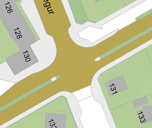 How an intersection looks like in a non-free GIS system (for Reykjavík, Iceland)
