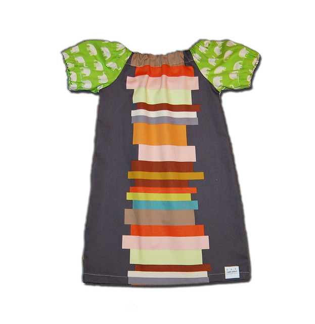 BOOKS AND ELEPHANTS DRESS - Super Chic - Super Cool Mod Dress for Baby or Toddler - by Joey & Aleethea