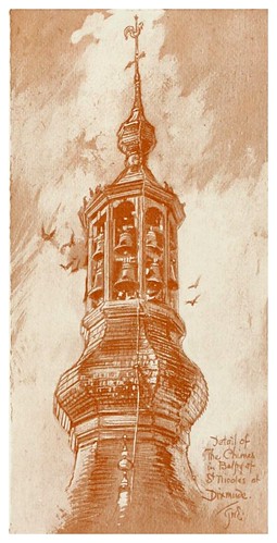 012- Detalle del campanario de San Nicolas en Dixmude-Vanished towers and chimes of Flanders 1916- Edwards George Wharton