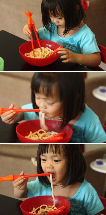 eating with chopsticks