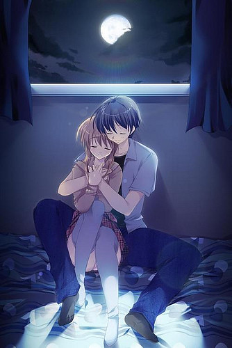 sad anime couples pictures. anime couple asleep