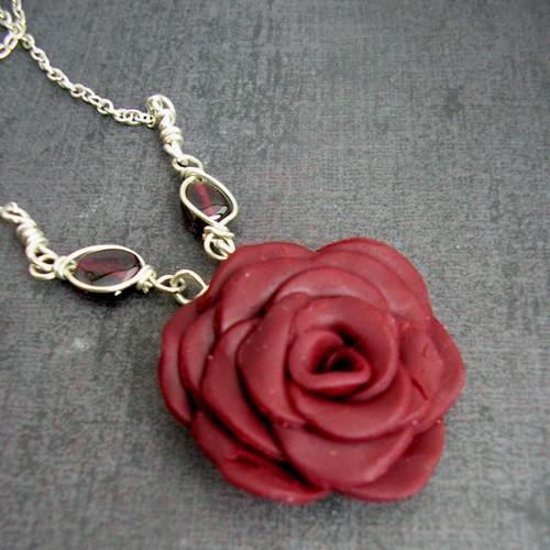 Crimson Rose Necklace