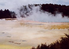 Rotorua New Zealand in 1991 hot thermal sulphur pool