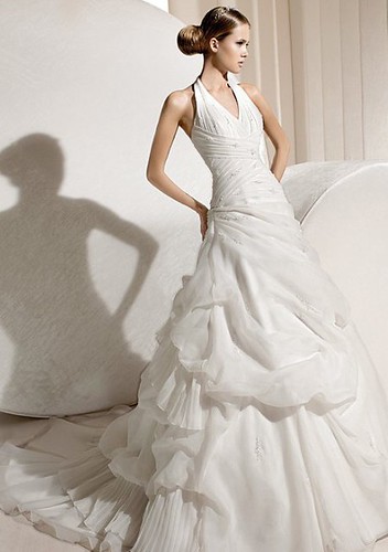formal maternity dresses Organza Neckholder Wedding Gown competitive 
