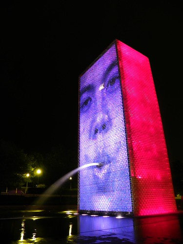 Chicago Crown Fountain at Night