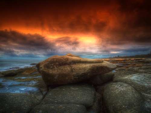 フリー画像|自然風景|海岸の風景|夕日/夕焼け/夕暮れ|雲の風景|HDR画像|フリー素材|