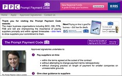 Prompt payment website featuring Lord Mandelson
