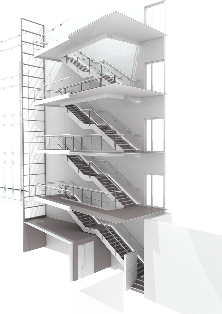3D model of main stair at Tottenham Court Road