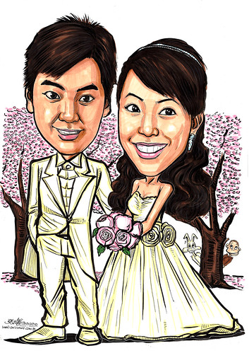 Couple wedding caricatures @ winter sonata A4