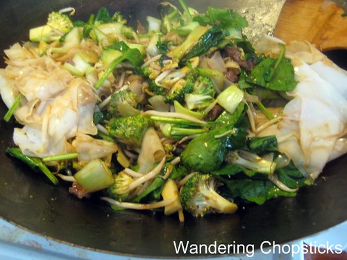 Banh Uot Xao Bo (Vietnamese Wet Rice Noodle Sheet Stir-fry) with Beef, Bok Choy, Broccoli, Bean Sprouts, and Spinach 7