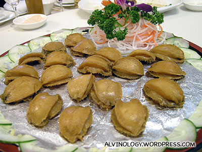 Whole pieces of abalone