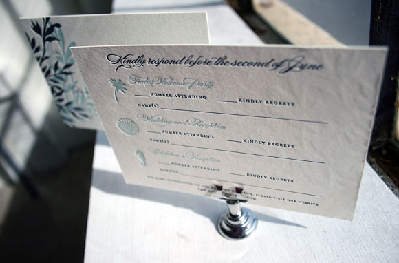 Beach Wedding Letterpress Invitations by Smock