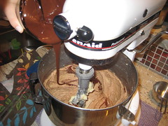 chocolate into mixer