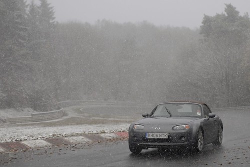 Driving around a snowy Nürburgring