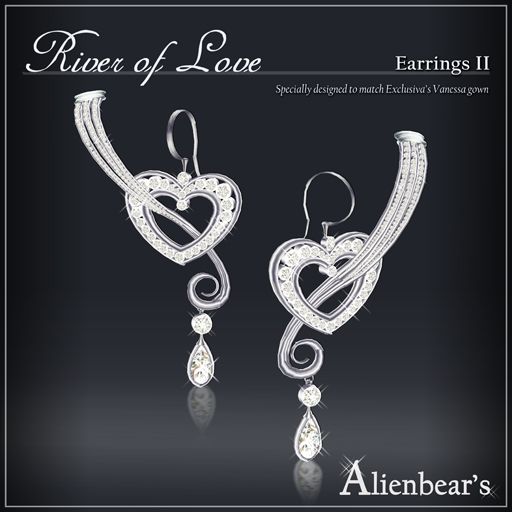 River of Love earrings II white