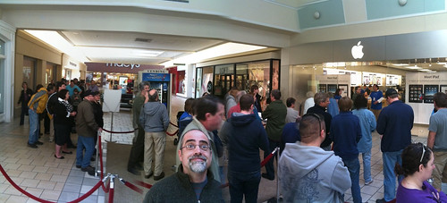 Waiting in line for the iPad at the Apple Store