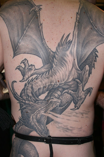  Medieval Dragon Backpiece Tattoo 