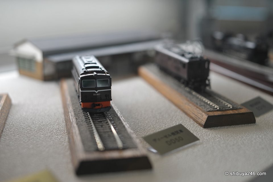 Scale model trains from the collection.