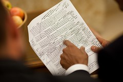 Pres. Obama's handwritten speech notes