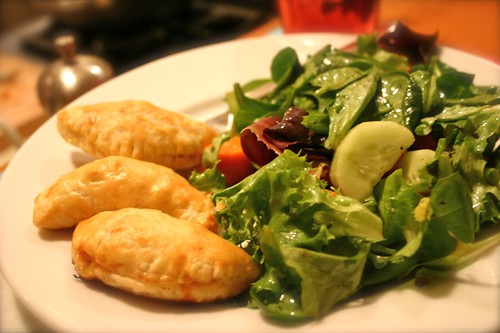 Empanadas and salad is what's for dinner
