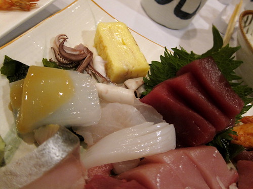 konjac, squid, tuna, egg