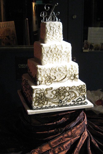 Brown black ivory wedding cake wwwstephaniethebakercom by stephanie the