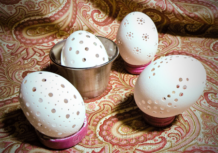 blown out egg drilled holes easter