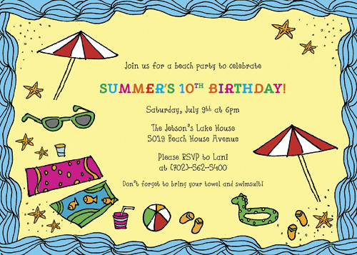 Beach Party Invitations, Beach Party Announcements, Summer Invitations, DIY Party Invitations, Personalized Invitations, Fun Beach Party Invitations, BBQ Pool Party Invitations