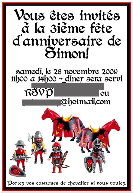 3rd birthday invite (french)