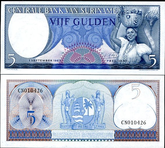 5 Guldenov Surinam 1963
