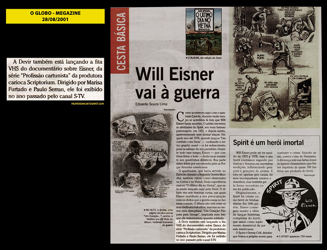 "Will Eisner vai à guerra" - O Globo - 28/08/2001