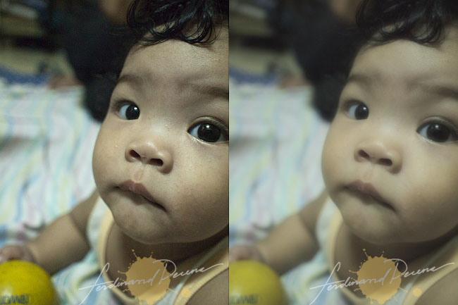 Baby Alexa (RAW File on the left and JPG File with Art Filter Sof Focus on the right)