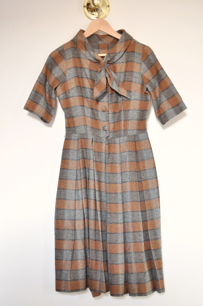 vintage wool plaid dress