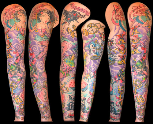 Girlie Full sleeve Arm Tattoo originally uploaded by slushbox