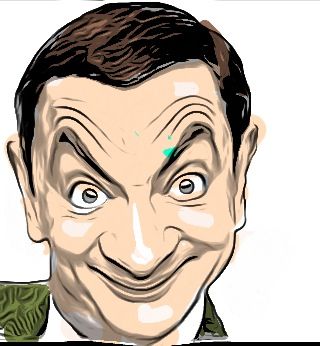 Drawing Mr Bean with iPhone
