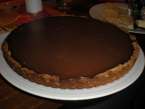 bitter chocolate tart with baileys