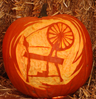 spinning wheel pumpkin