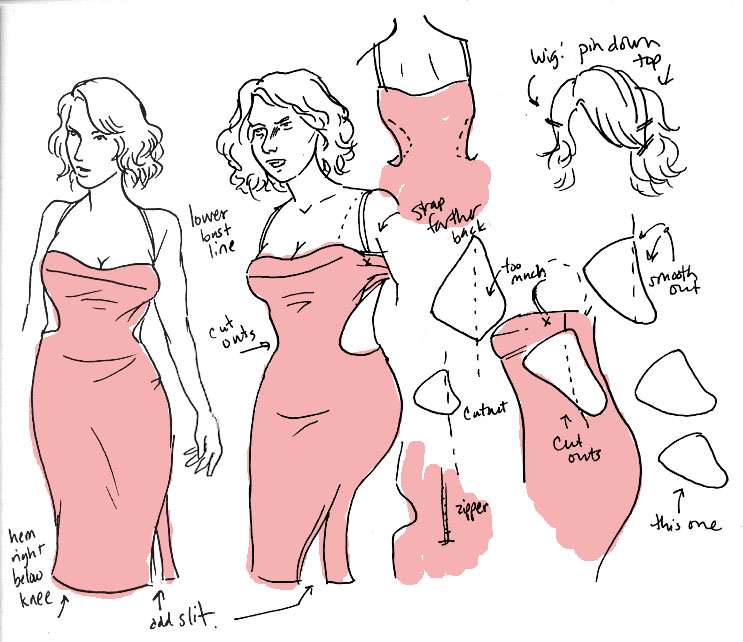 Day Four Planning my Halloween costume Caprica Six's red dress 