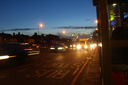 The North Circular Road in London at dusk