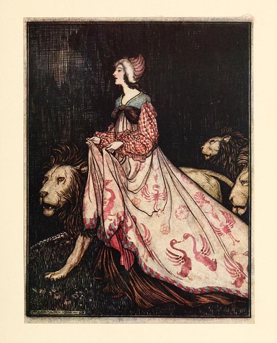 018-La dama y el leon- Snowdrop & other tales 1920- Grimm-Ilustrada por Rackham