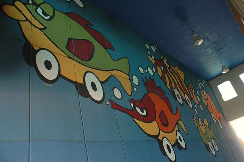 School of fish cars, drive-through,  signed by artist CisKo 2003, La Paz, Mexico by Wonderlane