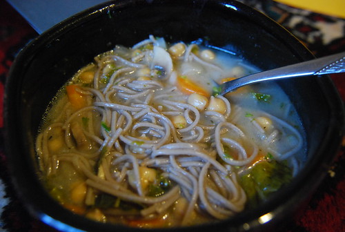 Chick pea noodle soup