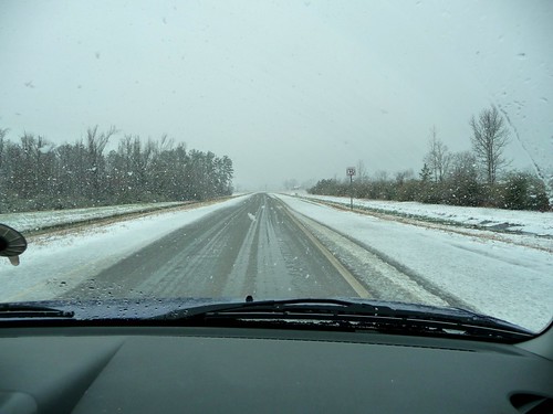 Snow Heading to I-65 from Atmore, AL