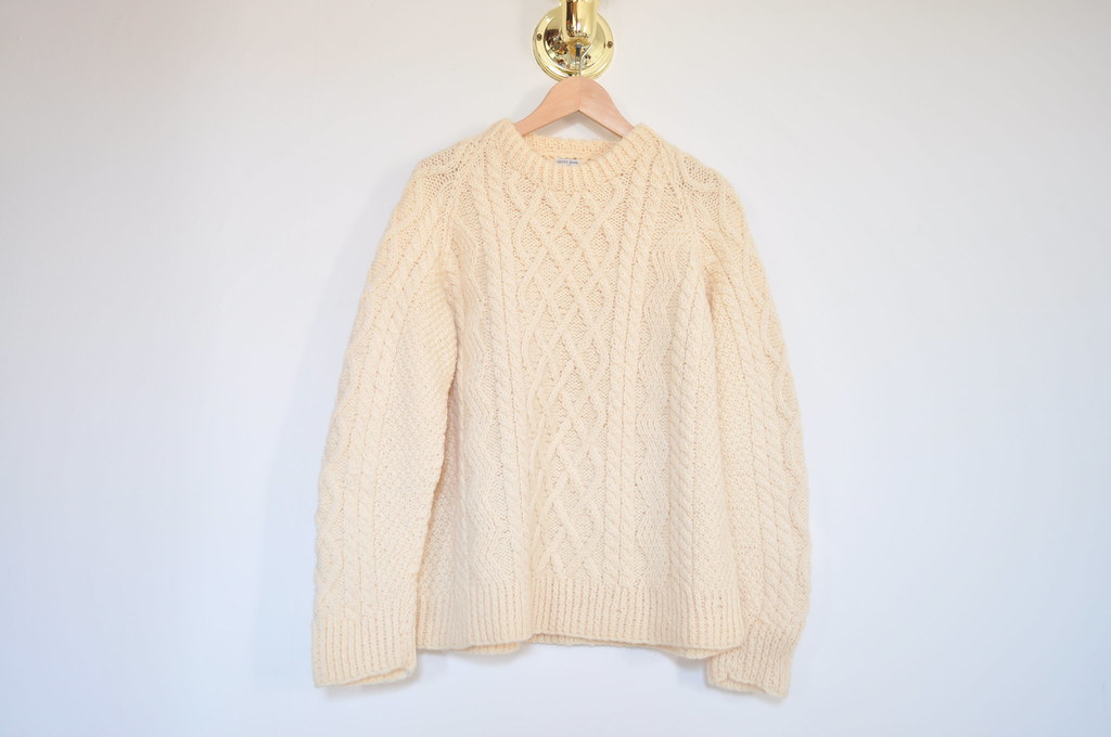 vintage chunky cream sweater