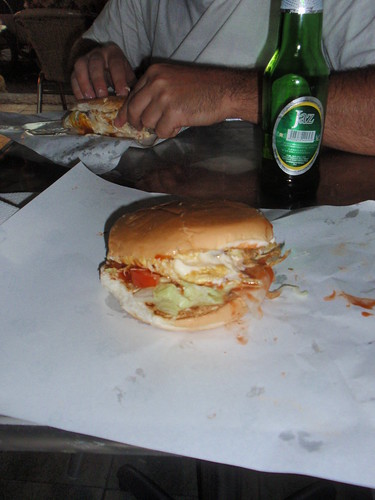 Ramly Burger, Chulia Lane, across from the 7-11 and next to Banana Guest House
